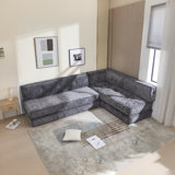Compress Upholstered Chenille Sofa,Convertible Sofa Bed