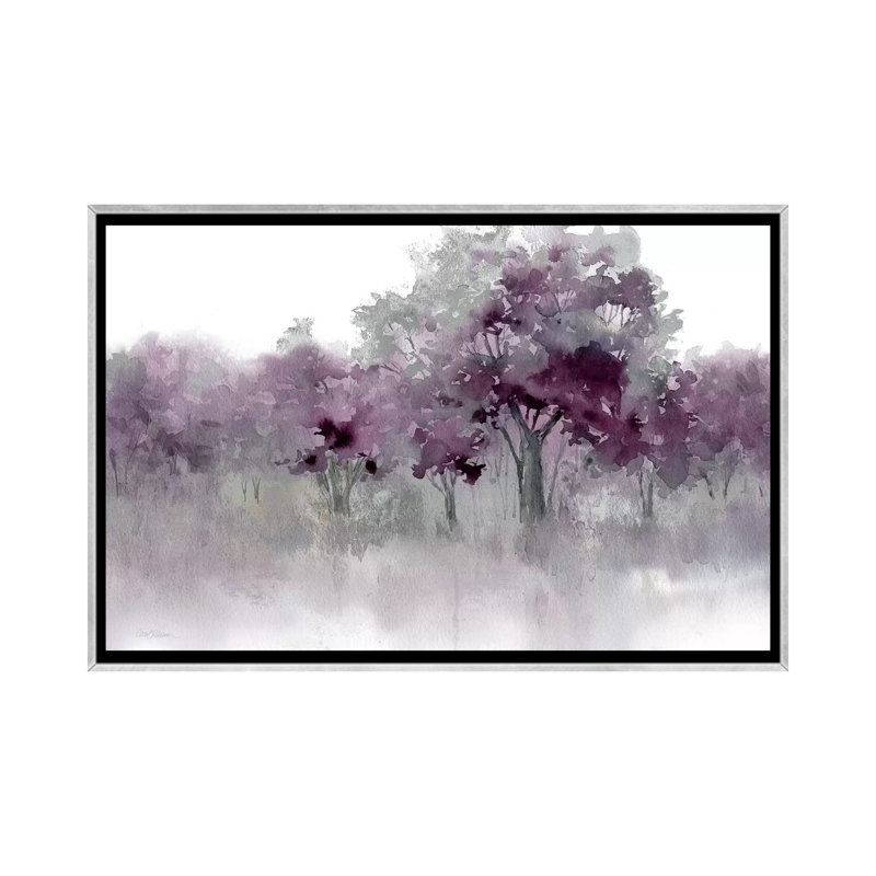" Water's Edge II - Purple " by Carol Robinson, No Mat, Silver Framed Canvas, 26" H x 40" W x 1.5" D