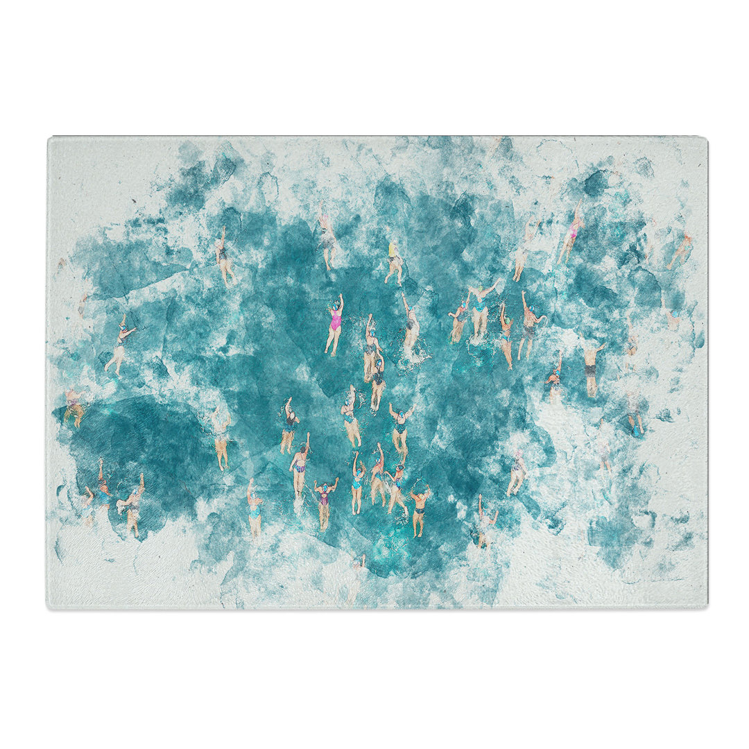Tempered Glass Swimmers Swimming Chopping Board