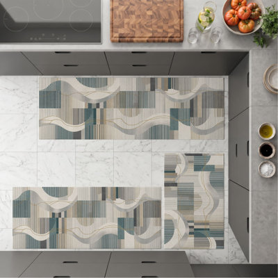 Wave Stripe Non-Slip Washable Kitchen Mats