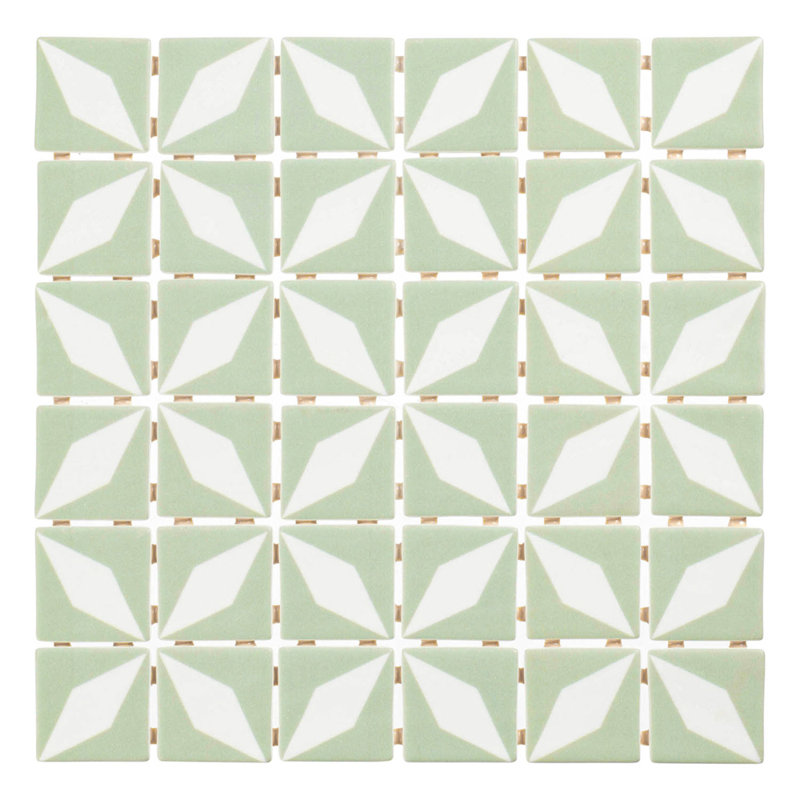 Moline 2-in. x 2-in. Floral Patterned Matte/Glossy Glass Floor & Wall Mosaic Tile, Vardo