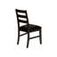 De 2 chaises de salle à manger, d'une hauteur de 37,5 po, revêtue de tissu d'aspect cuir noir, de bois massif brun, de style transitionnel pour siège de 37 po, de pieds en bois, idéale pour la cuisine et l'utilisation