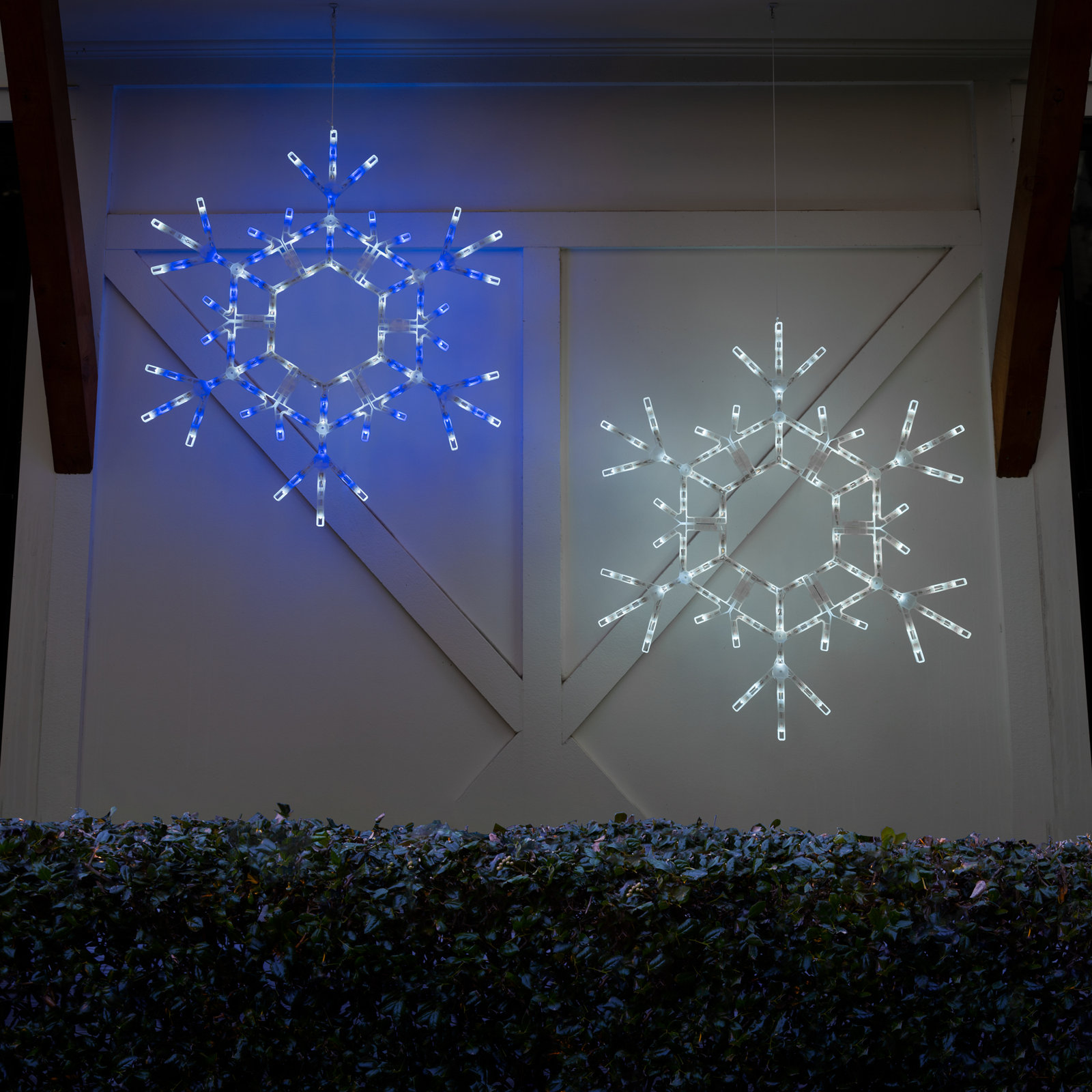 LED Folding Snowflake Lighted Display, 36" H, Blue/White