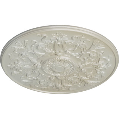 Endurathane Versailles Ceiling Medallion, 33"OD x 1 3/4"P (Fits Canopies up to 3 1/4"), Hand-Painted Flash Blue Finish
