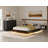 Queen Floating Bed Frame With LED Lights, Modern Fluted Floating Platform Bed With Heavy Duty Metal Slats, No Headboard-2114136079-2114136077