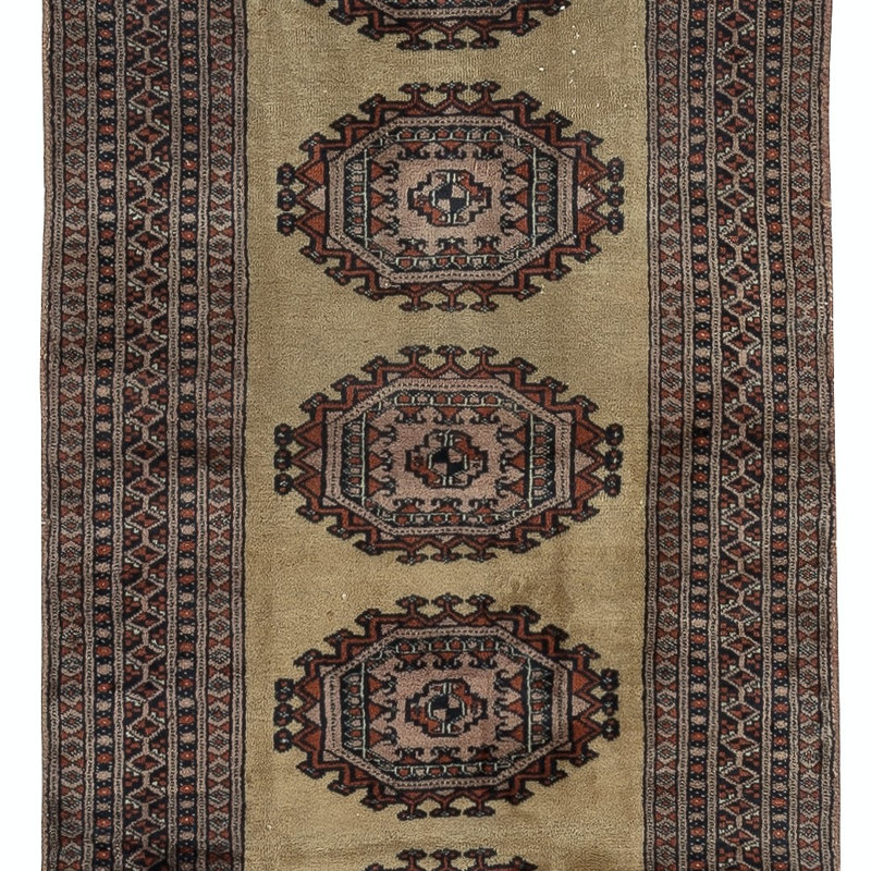Tapis de couloir turc rétro, velours en laine sur base en coton
