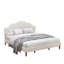 Très grand lit plateforme tapissier avec tête de lit ajustable, rembourré en tissu de lin, lit plateforme de style simple et moderne sans sommier, facile à assembler, blanc-346379062