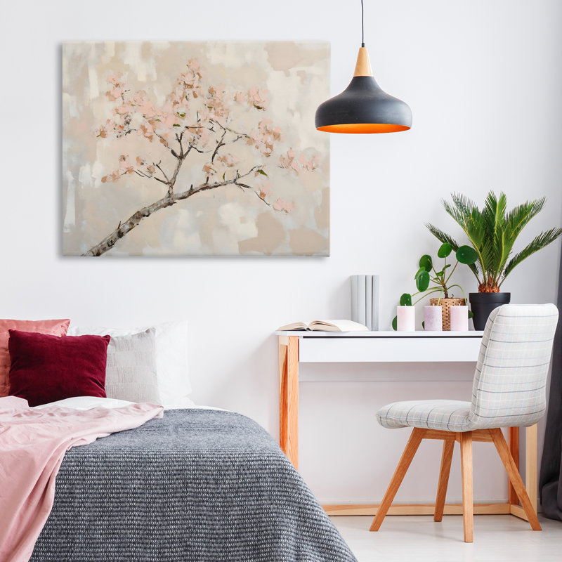 Branche de fleurs de cerisier en sourdine, design par Franklyn Gregory, H 24 po x l 30 po