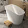 51'' Japanese Freestanding Tub Solid Surface Deep Soaking Bathtub