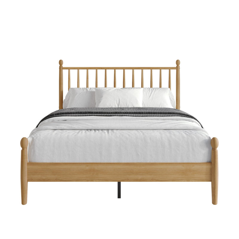 Downey Queen Platform Bed, Light Oak, Queen