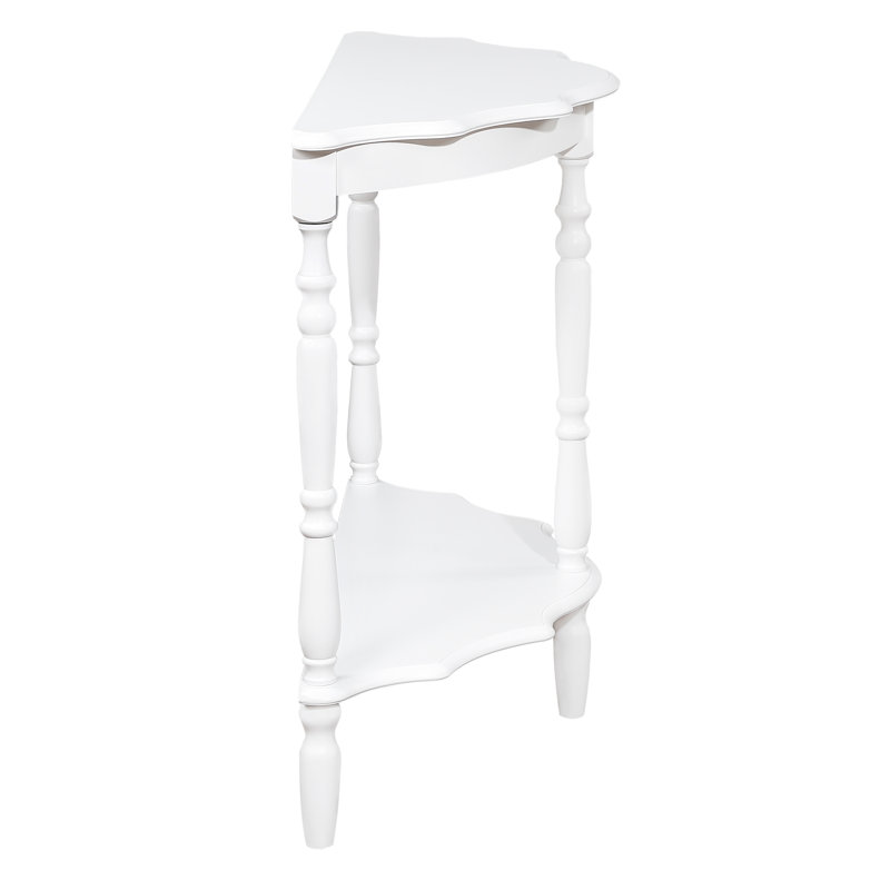 Console blanc laiteux, demi-lune 42 po, bois de pin massif, plateau en forme de nuage et tablette ouverte pour table de présentation 42 po, avec plateau en bois, chambre de bureau