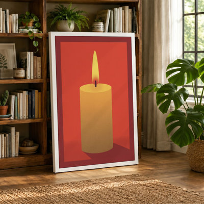 Golden Flame Minimalist - Wrapped Canvas