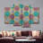 Motif hexagonal abstrait géométrique sur toile, 4 pièces-92899909