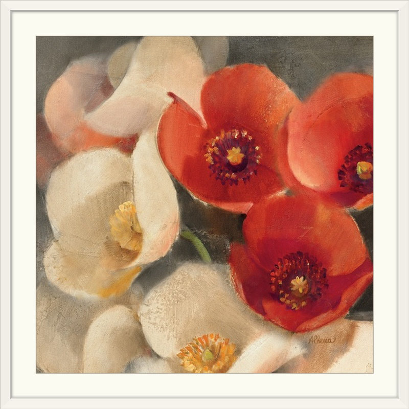 « iii »» albena hristova,, impression Poppies Bloom, H 20" x l 20" x P 1", Cadre blanc