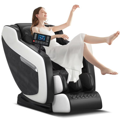 Full Body Shiatsu Massage Chair with Zero Gravity, Back Heat Therapy, Foot Rollers, Extendable Footrest, and Air Compression - Ideal for Relieving Muscle Fatigue, Easy Installation, Perfect Gift for Home Relaxation