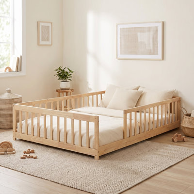 Lit plateforme avec clôture Giezi Kids