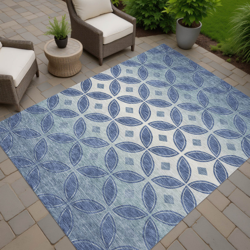 Machine Washable Indoor/Outdoor Lockway ACN2423 Geometric Rug, Rectangle 9' x 12'