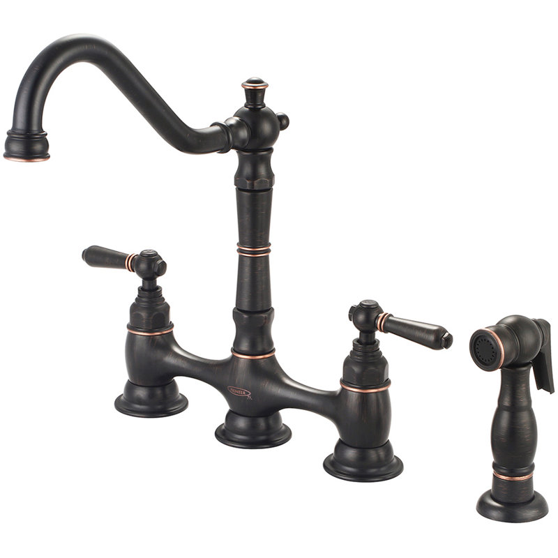 Pioneer Americana Kitchen Faucet with Side Spray, Moroccan Bronze