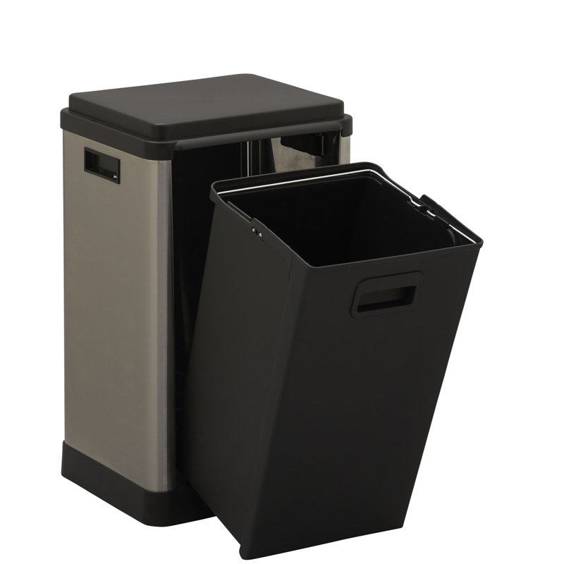 Steel Step On Kitchen Trash Can - 9.5 Gallons