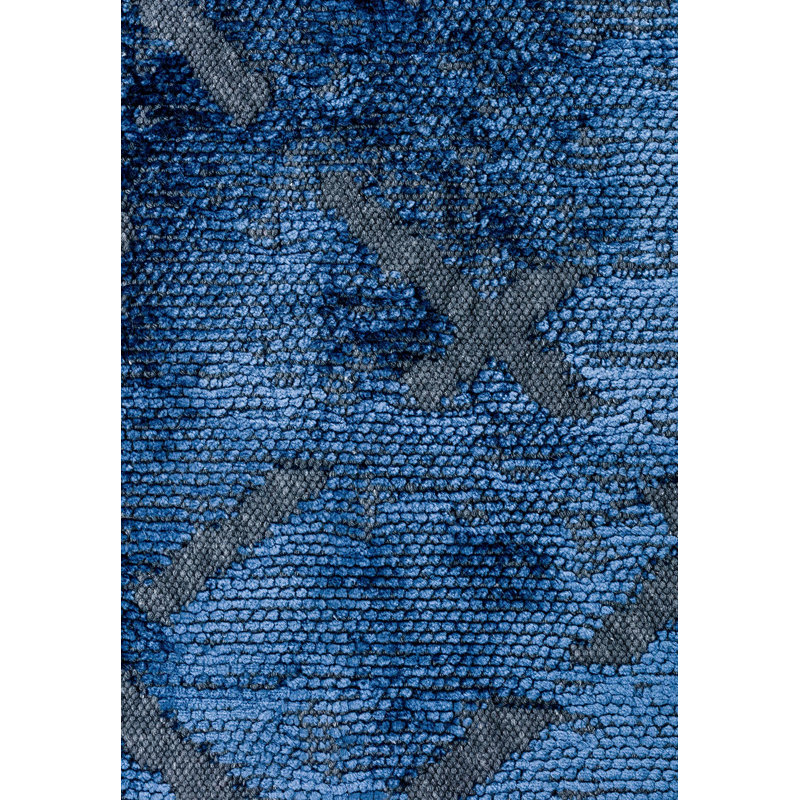 Rapture Abstract Area Rug in Blue, Rectangle 6'7" x 9'10"