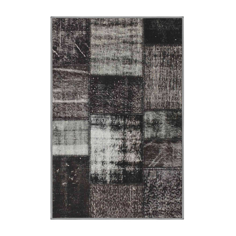Tapis noir/gris zone contemporaine, Rectangle 6 pi x 9 pi