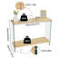  Rectangular Tempered Glass Console Table Entryway Storage Table With Wood-toned Mdf Top And Storage Shelf For Hallway, Living Room, Foyer, Apartment, Office-314684708