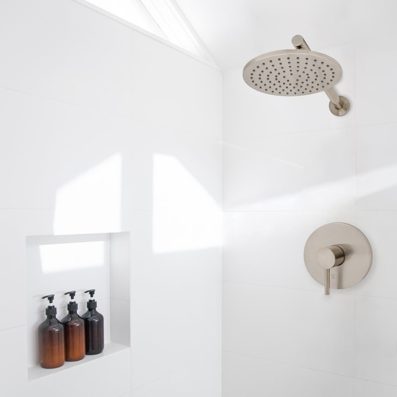 Complete Shower System with Rough-in Valve, Brushed Nickel
