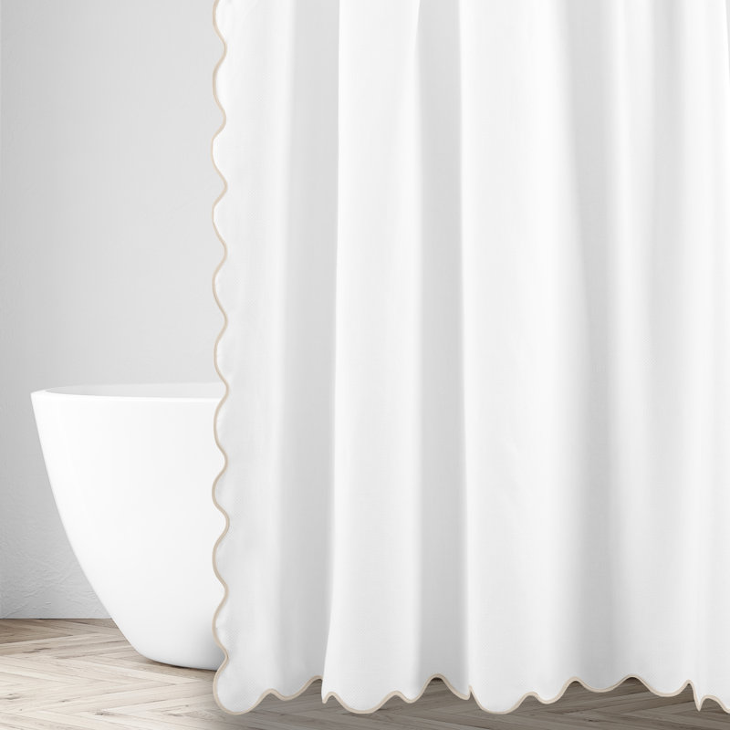 Antalya Shower Curtain, White, 96'' H x 72'' L