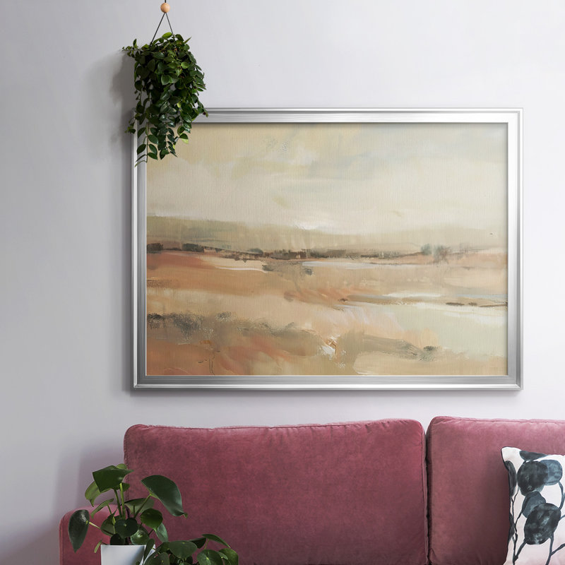 «Earth Tone Landscape», toile tendue avec châssis en I, H 14 po x l 20 po x P 1,5 po, Argent