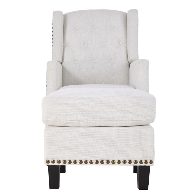 153cm Wide Chenille Wall Recliner Standard Recliner, White