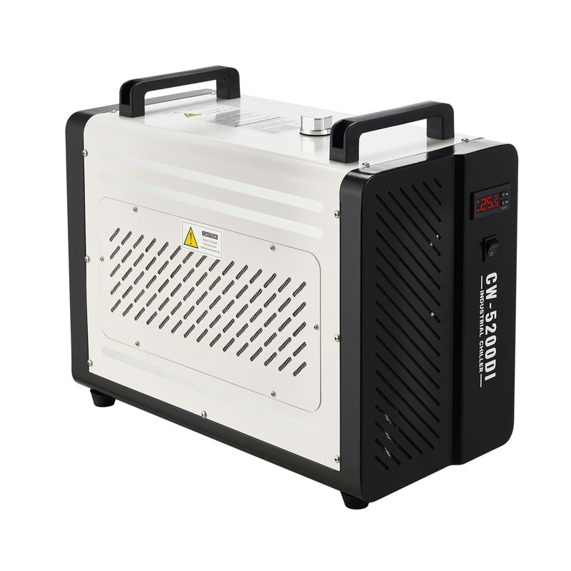 Refroidisseur d'eau industriel, 5460 BTU / h, système de refroidissement de refroidisseur d'eau industriel avec compresseur, débit maximal de 4,2 gal / min, capacité de réservoir de 1,8 gallon, refroidisseur laser, pour machine de gravure et de découpe laser au CO2