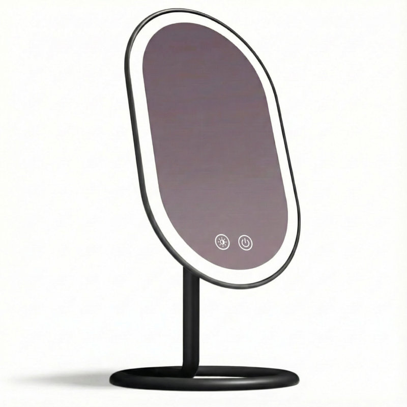 Pamalee Vanity Makeup Mirror with Lights, Rechargeable, Illuminated Cosmetic Mirror with 3 Dimmable Light Settings, Adjustable Stand (Rose Gold)