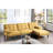 Mustard Polyfiber With Solid Wood Legs And Modern Appeal In Pillow Top-477701408