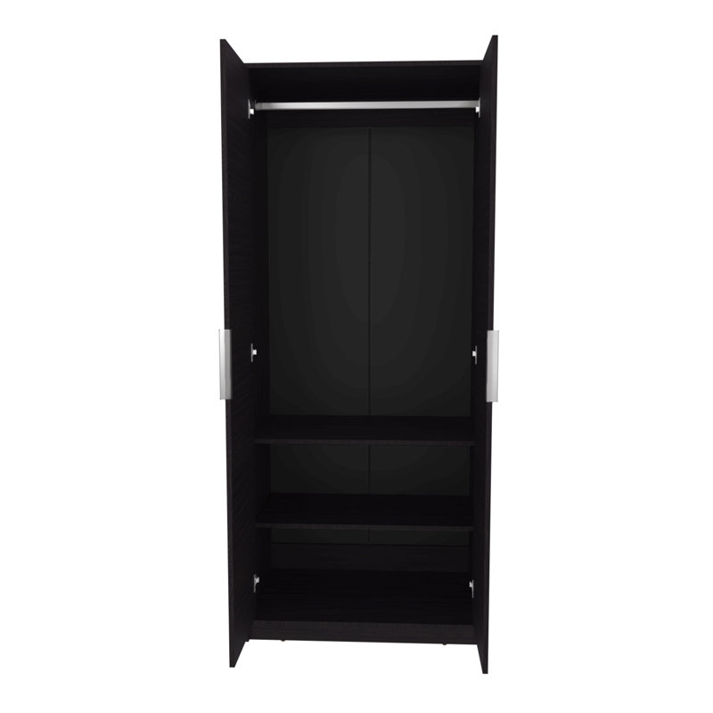 Armoire, 2 portes, 2 tablettes, wengé noir