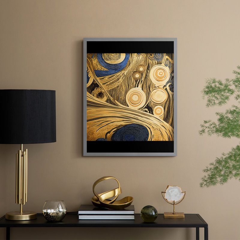 «Abstract Abstract», reproduction encadrée - prêt à accrocher, Gris, H 14 po x l 11 po