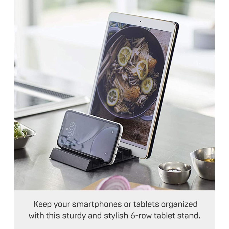 Black Aluminum Multi Device Phone and Tablet Stand
