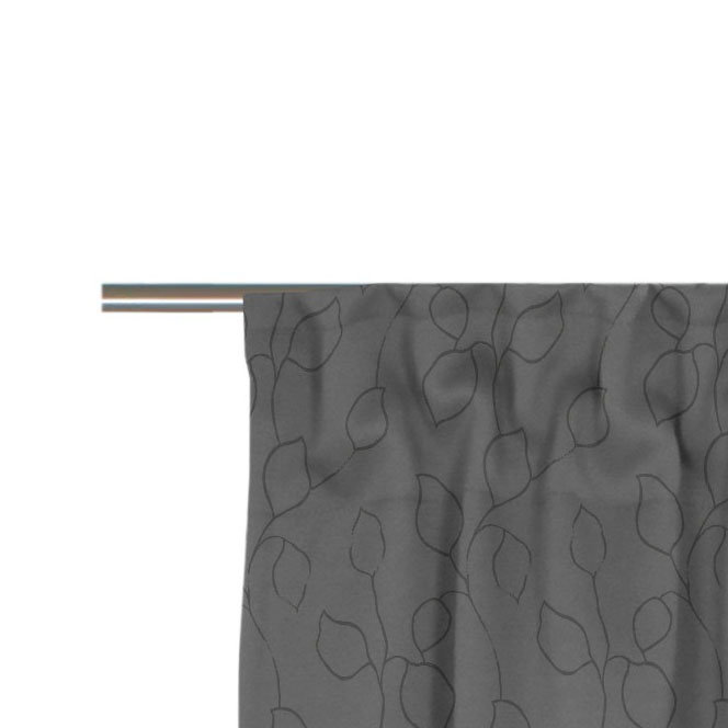 Oppen Room Darkening Single Curtain Panel, 132cm Width x 225cm Drop, Dark Grey
