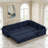 118" L-Shaped Sofa Couch With Pull-Out Bed,Oversize Convertible Sleeper Sofa, Blue-1935513459