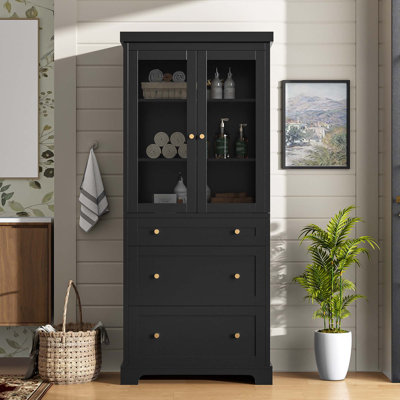 70.1" High Freestanding Tall Bathroom Cabinet With 2 Adjustable Shelves