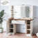 Dressing Table With Mirror And Drawers With Adjustable Brightness