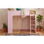 Lit mezzanine gain d'espace avec rangement, en bois MDF, rose moderne, pour la maison-838974725