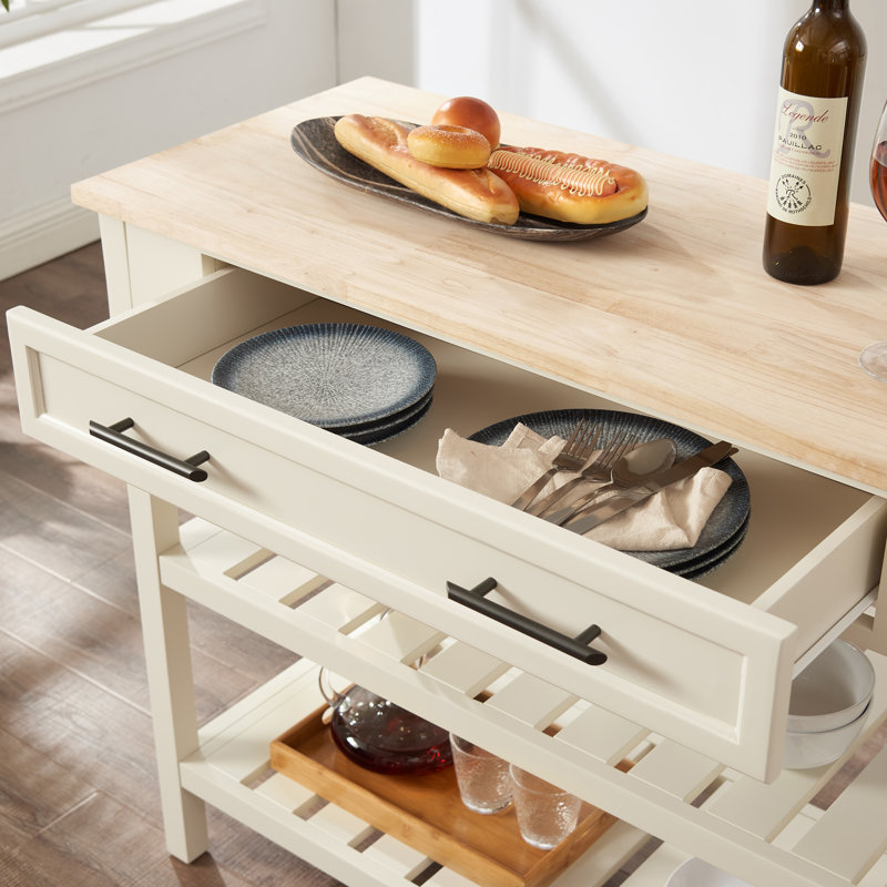Perlean Kitchen Island, White