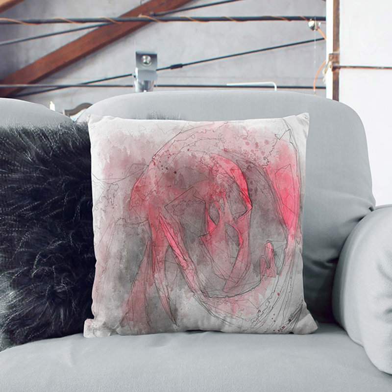 Drops Upon A Red Rose In Abstract Abstract Square Throw Cushion, Black, 40cm H x 40cm W x 15cm D