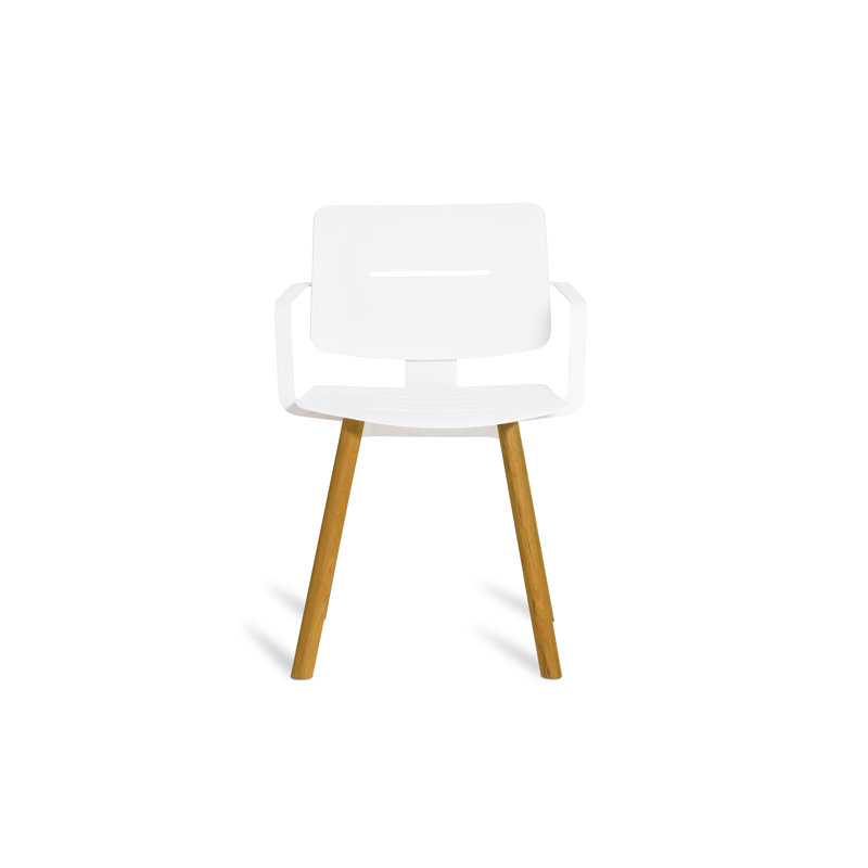 Chaise de patio Coco, Blanc / faux teck