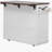 46.5-inch wide farmhouse style kitchen island with bead curtain decoration, power outlets, flip-top wheelbarrow kitchen trolley, 3 doors, 3 drawers, internal iron frame, suitable for kitchen and dining room, white-1911415311