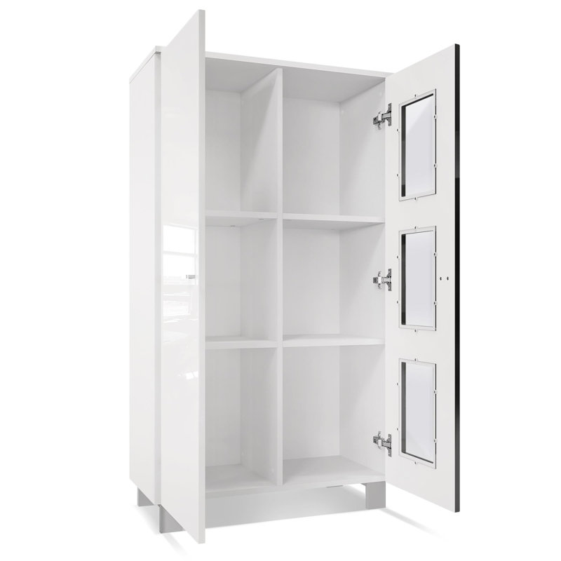 Display Cabinet, White/White, With