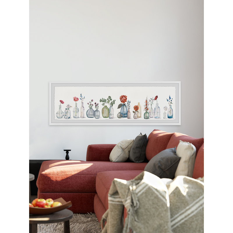 Flowers In Bottles by Marmont Hill - Single Picture Frame Painting, 25cm H x 76cm W
