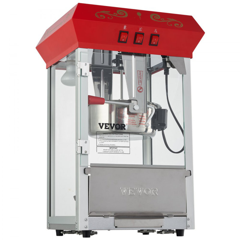 VEVOR 8 Oz. Tabletop Popcorn Machine, Popcorn Machine Stand / Cart