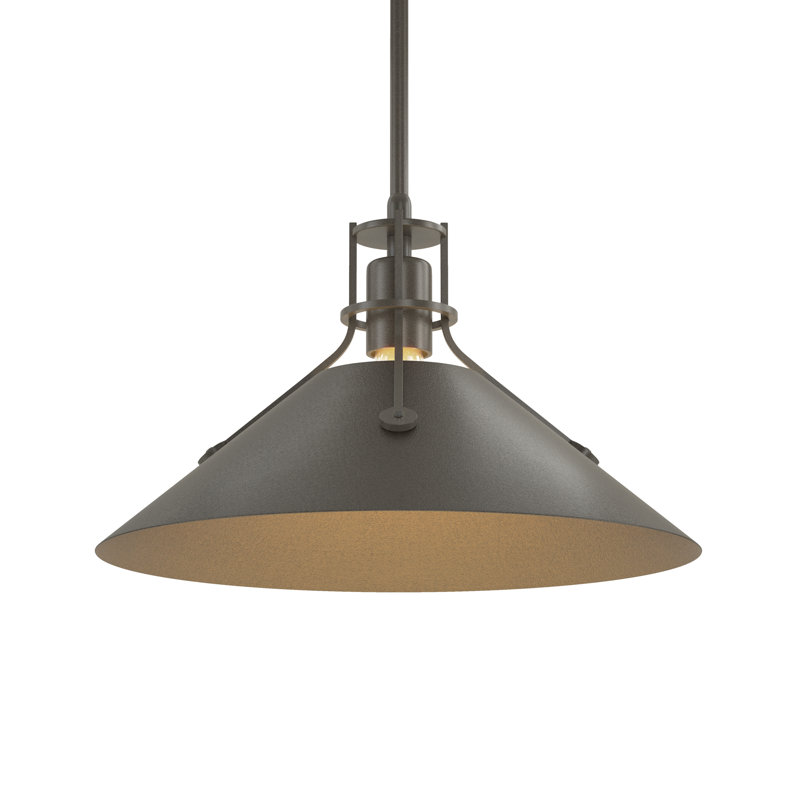 Henry 1 - Light Single Cone Pendant, 56.3'' H X 14.4'' W X 14.4'' D, Dark Smoke, Oil Rubbed Bronze