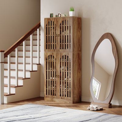 36-Pair Slatted Shoe Storage Cabinet